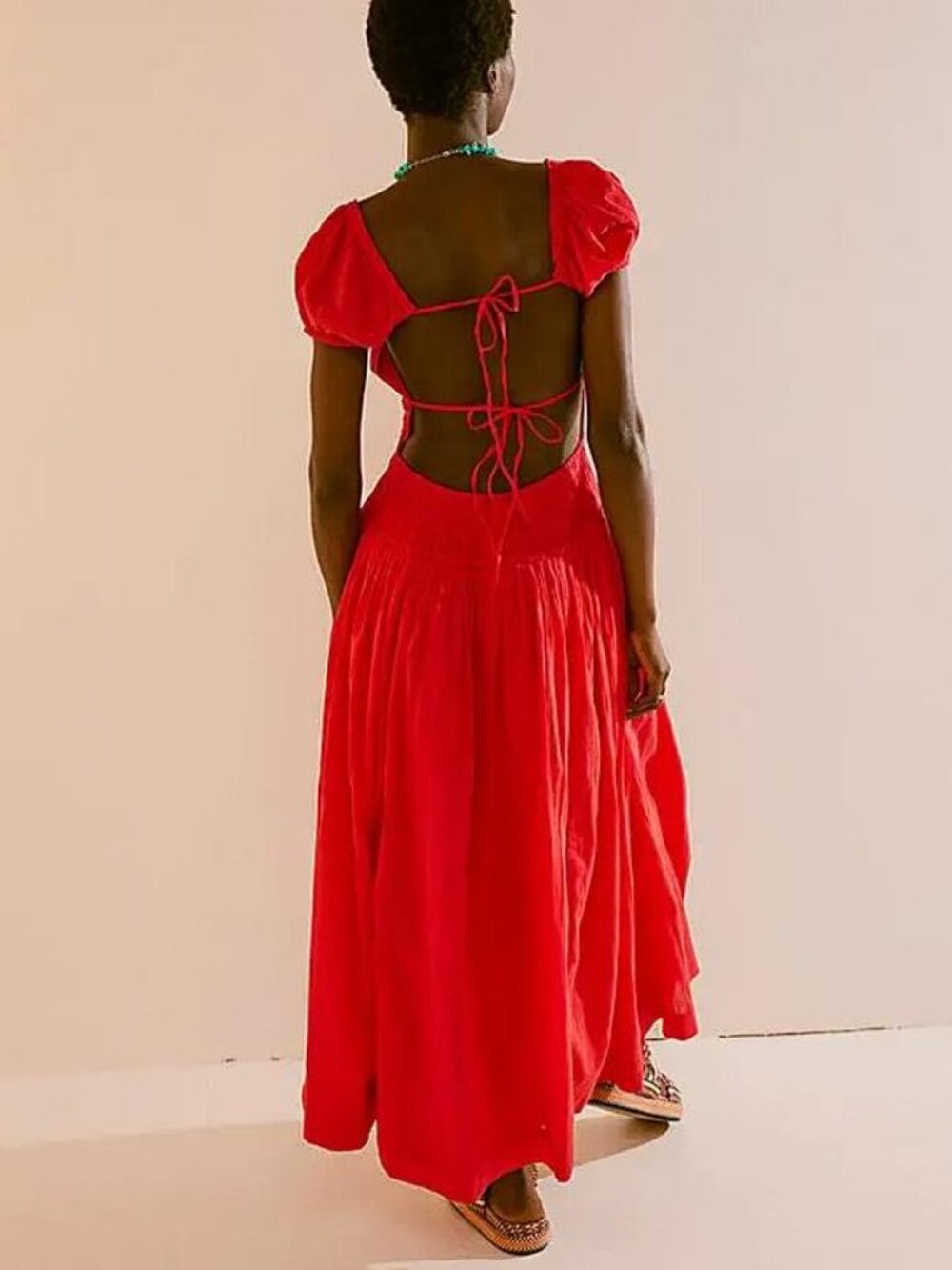 FREE PEOPLE Women's Free-est Feeling Bonita Midi Dress Size S in Red